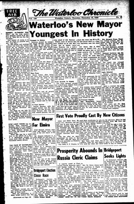 Waterloo Chronicle (Waterloo, On1868), 10 Dec 1959