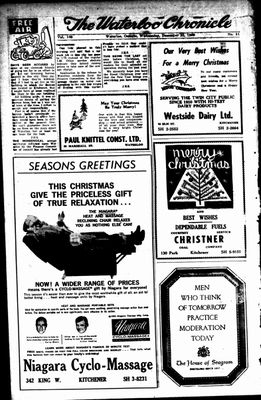 Waterloo Chronicle (Waterloo, On1868), 23 Dec 1959