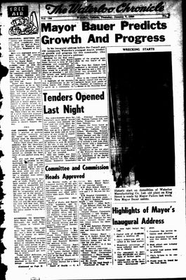 Waterloo Chronicle (Waterloo, On1868), 7 Jan 1960