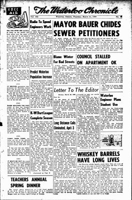 Waterloo Chronicle (Waterloo, On1868), 31 Mar 1960