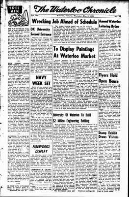 Waterloo Chronicle (Waterloo, On1868), 5 May 1960