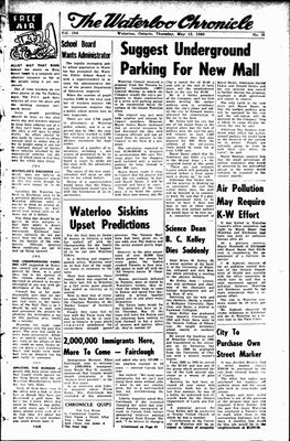 Waterloo Chronicle (Waterloo, On1868), 12 May 1960