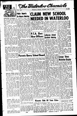 Waterloo Chronicle (Waterloo, On1868), 19 May 1960