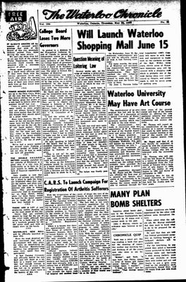 Waterloo Chronicle (Waterloo, On1868), 26 May 1960