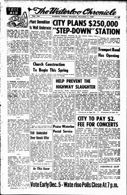 Waterloo Chronicle (Waterloo, On1868), 1 Dec 1960