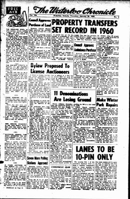 Waterloo Chronicle (Waterloo, On1868), 26 Jan 1961