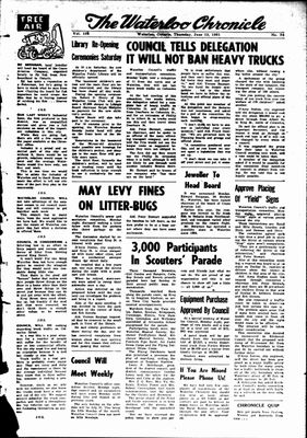 Waterloo Chronicle (Waterloo, On1868), 15 Jun 1961