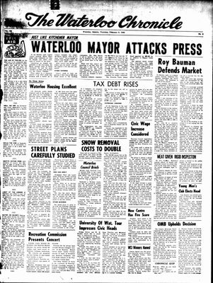 Waterloo Chronicle (Waterloo, On1868), 8 Feb 1962