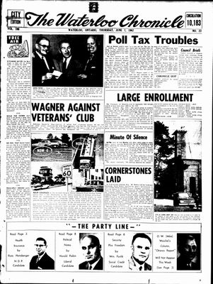 Waterloo Chronicle (Waterloo, On1868), 7 Jun 1962