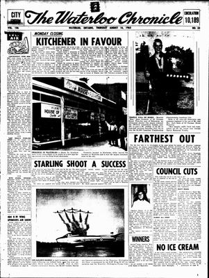 Waterloo Chronicle (Waterloo, On1868), 16 Aug 1962