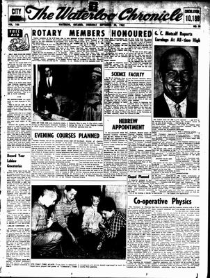 Waterloo Chronicle (Waterloo, On1868), 20 Sep 1962