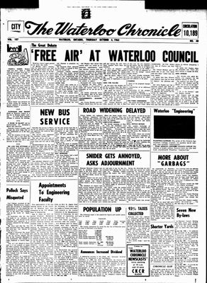 Waterloo Chronicle (Waterloo, On1868), 4 Oct 1962