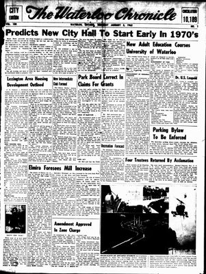 Waterloo Chronicle (Waterloo, On1868), 3 Jan 1963