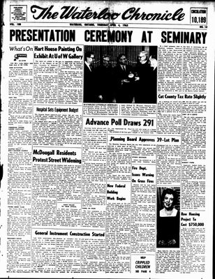 Waterloo Chronicle (Waterloo, On1868), 4 Apr 1963