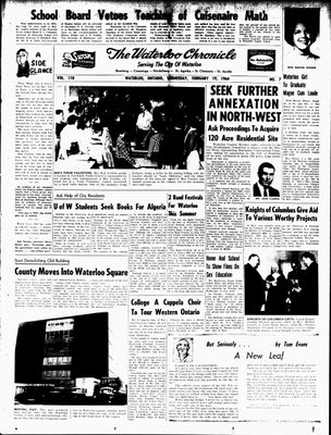 Waterloo Chronicle (Waterloo, On1868), 19 Feb 1964