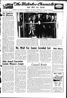 Waterloo Chronicle (Waterloo, On1868), 15 Jun 1966