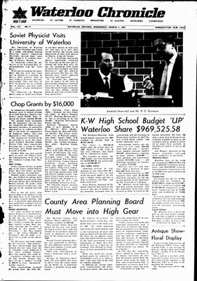 Waterloo Chronicle (Waterloo, On1868), 1 Mar 1967