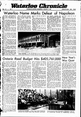 Waterloo Chronicle (Waterloo, On1868), 3 Jan 1968