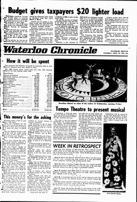 Waterloo Chronicle (Waterloo, On1868), 23 Apr 1970