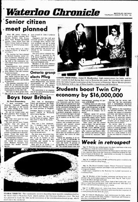 Waterloo Chronicle (Waterloo, On1868), 20 Aug 1970