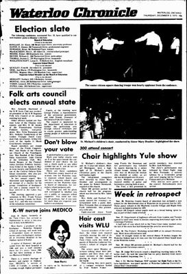 Waterloo Chronicle (Waterloo, On1868), 3 Dec 1970