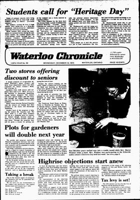 Waterloo Chronicle (Waterloo, On1868), 12 Dec 1973