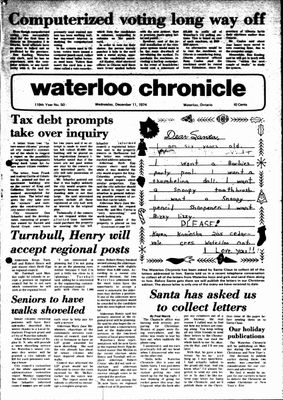 Waterloo Chronicle (Waterloo, On1868), 11 Dec 1974