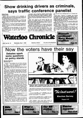 Waterloo Chronicle (Waterloo, On1868), 1 May 1985