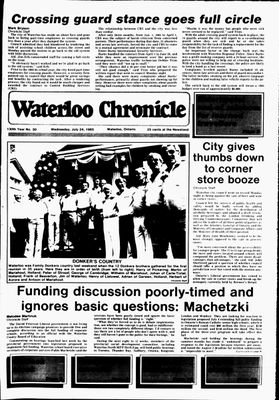 Waterloo Chronicle (Waterloo, On1868), 24 Jul 1985