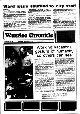 Waterloo Chronicle (Waterloo, On1868), 18 Nov 1987