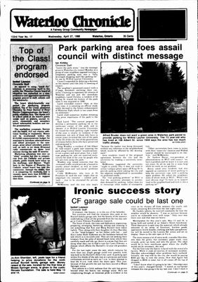 Waterloo Chronicle (Waterloo, On1868), 27 Apr 1988