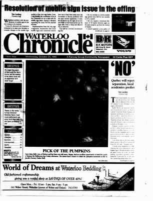 Waterloo Chronicle (Waterloo, On1868), 25 Oct 1995