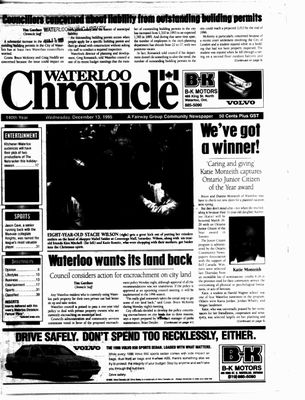 Waterloo Chronicle (Waterloo, On1868), 13 Dec 1995