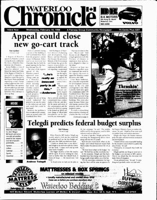 Waterloo Chronicle (Waterloo, On1868), 18 Feb 1998