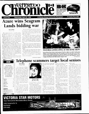 Waterloo Chronicle (Waterloo, On1868), 22 Apr 1998