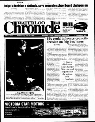 Waterloo Chronicle (Waterloo, On1868), 29 Jul 1998