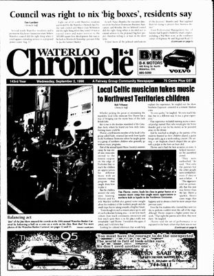 Waterloo Chronicle (Waterloo, On1868), 2 Sep 1998