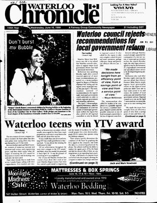 Waterloo Chronicle (Waterloo, On1868), 16 Jun 1999