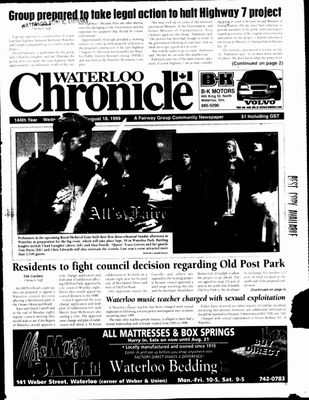 Waterloo Chronicle (Waterloo, On1868), 18 Aug 1999