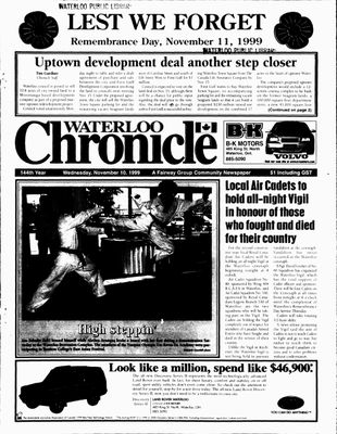 Waterloo Chronicle (Waterloo, On1868), 10 Nov 1999