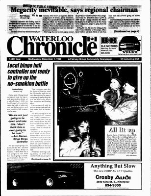 Waterloo Chronicle (Waterloo, On1868), 1 Dec 1999