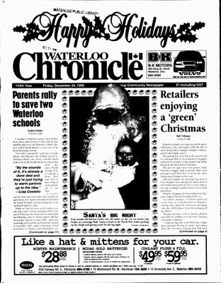 Waterloo Chronicle (Waterloo, On1868), 24 Dec 1999