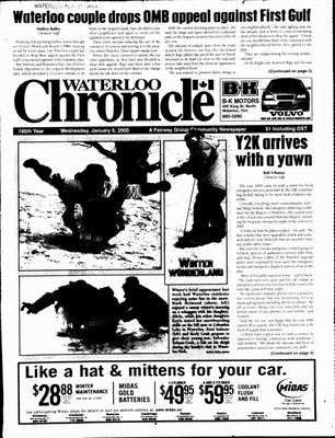 Waterloo Chronicle (Waterloo, On1868), 5 Jan 2000