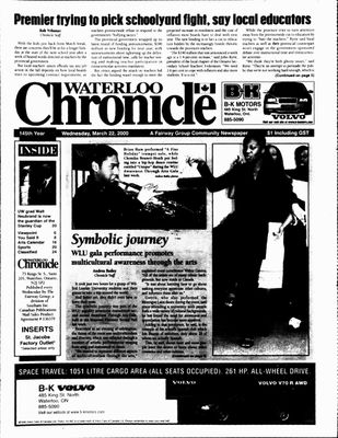 Waterloo Chronicle (Waterloo, On1868), 22 Mar 2000