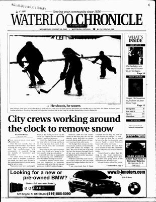 Waterloo Chronicle (Waterloo, On1868), 10 Jan 2001