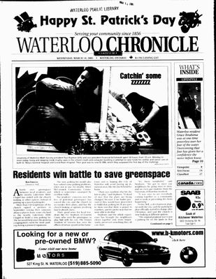 Waterloo Chronicle (Waterloo, On1868), 14 Mar 2001