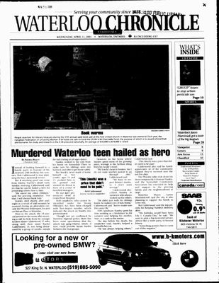 Waterloo Chronicle (Waterloo, On1868), 11 Apr 2001