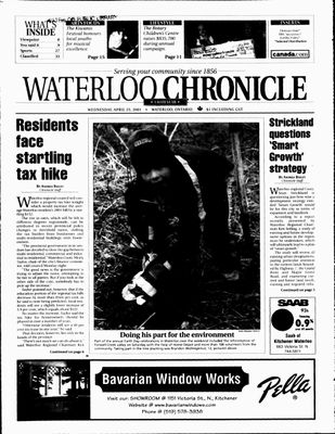 Waterloo Chronicle (Waterloo, On1868), 25 Apr 2001