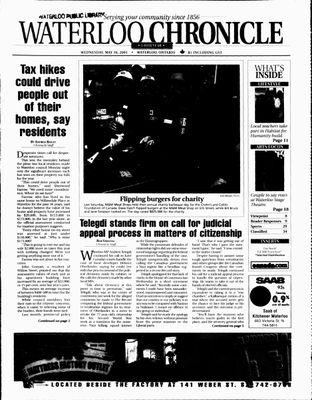 Waterloo Chronicle (Waterloo, On1868), 16 May 2001