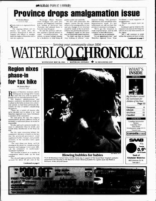 Waterloo Chronicle (Waterloo, On1868), 30 May 2001